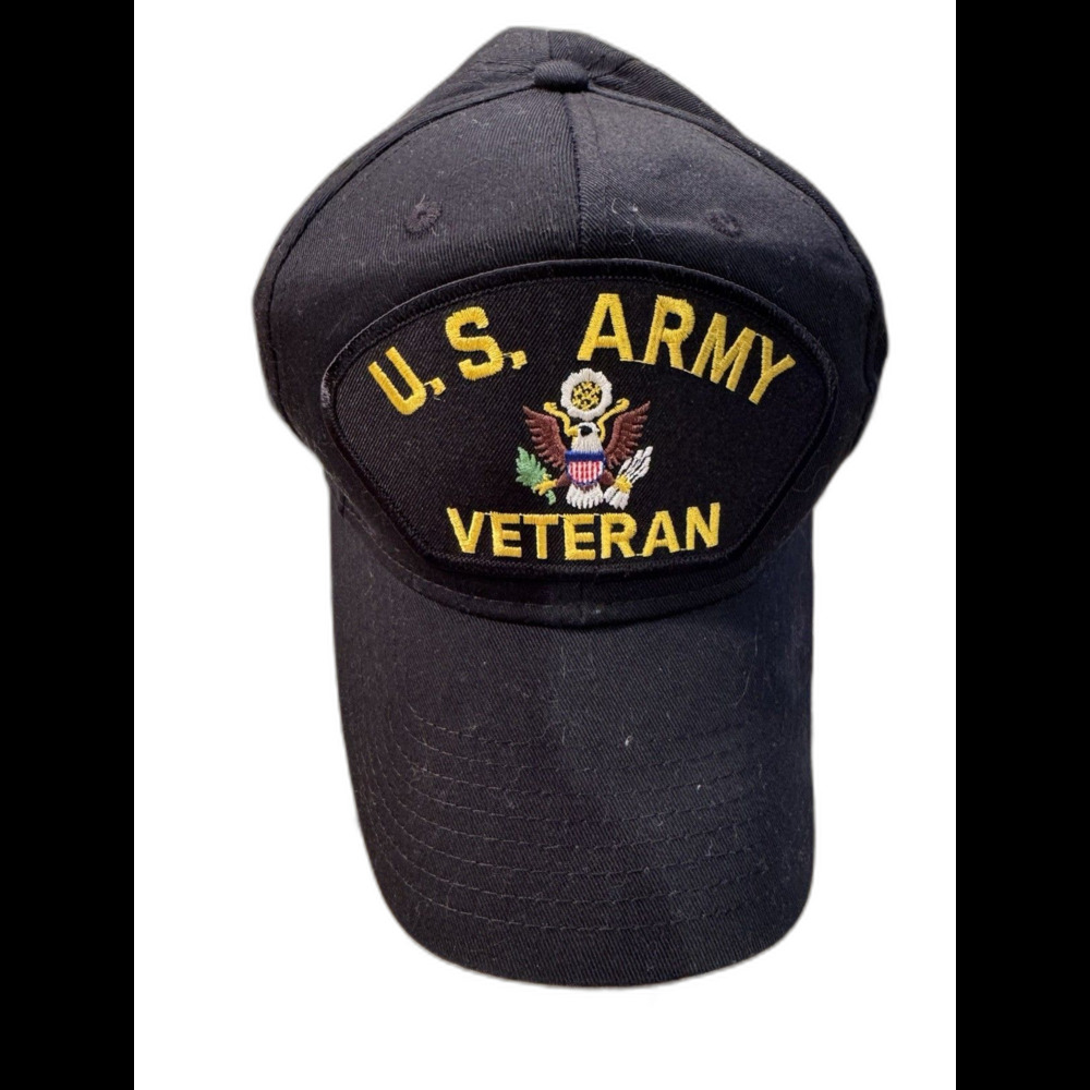 US ARMY Veteran Large Embroidered Iron on Patch Adjustable Baseball Cap